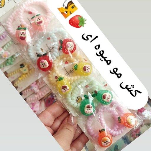 کش مو جفتی سیم تلفنی پیکسل میوه عروسکی